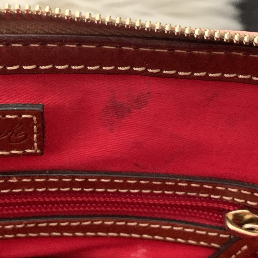 Dooney Bourke Pebble Grain Zip Satchel Leather Handbag Purse Pink READ - Picture 7 of 10
